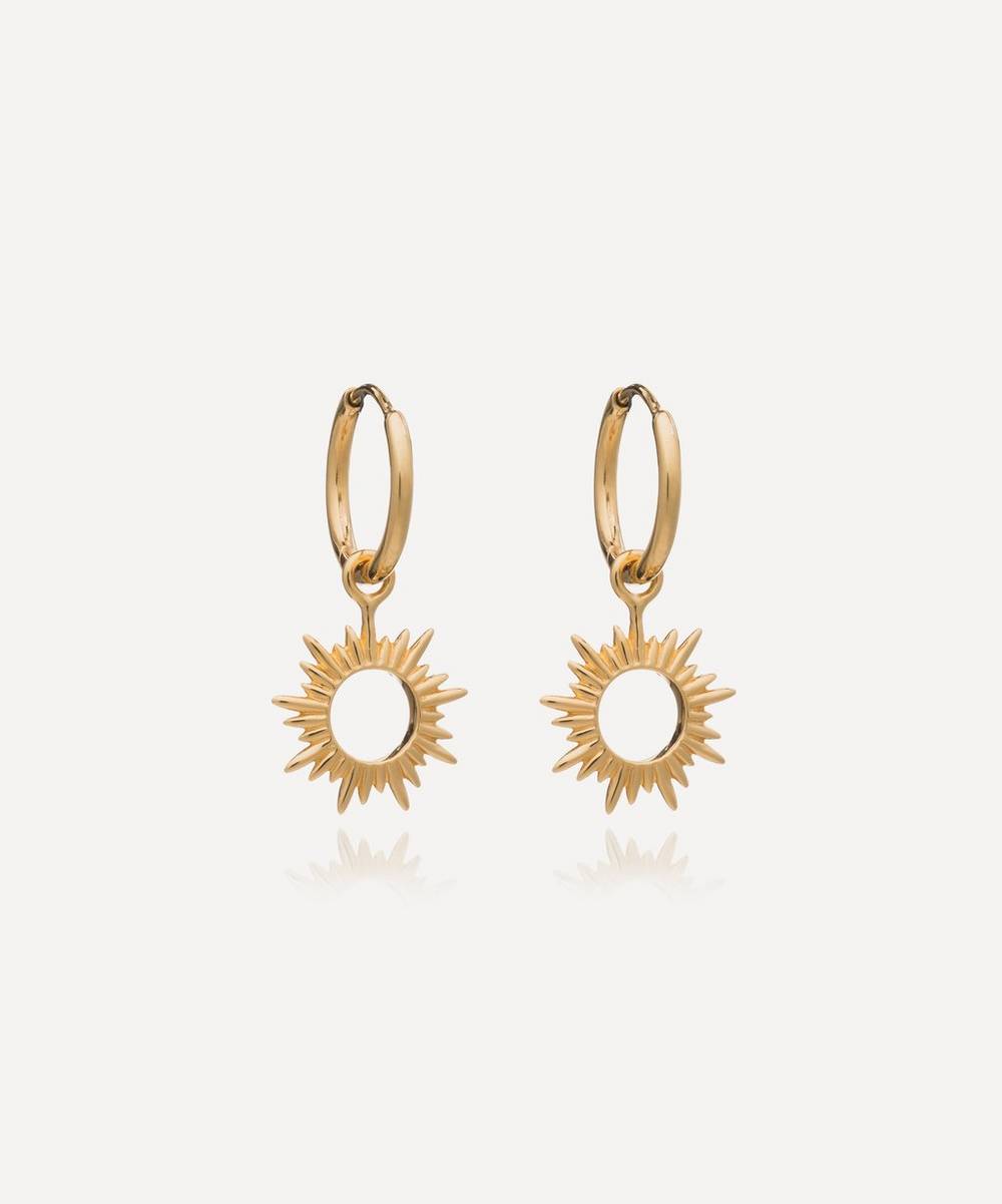 Rachel Jackson - 22ct Gold-Plated Eternal Sun Mini Hoop Earrings