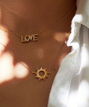 Rachel Jackson - 22ct Gold-Plated Electric Goddess Mini Sun Pendant Necklace image number 1