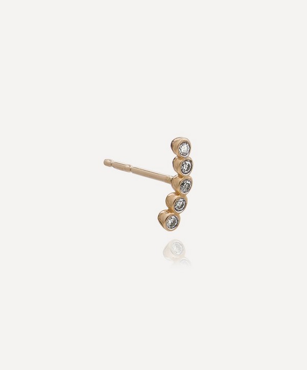 Rachel Jackson - 9ct Gold Single Diamond Curved Stud Earring image number null