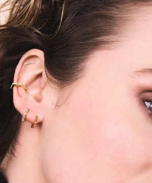 Rachel Jackson - 9ct Gold Single Hexagon Huggie Hoop Earring image number 1