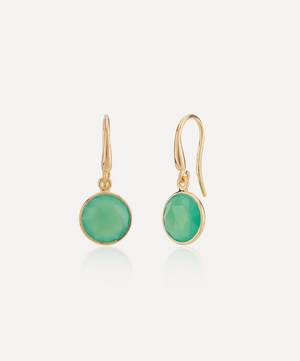 18ct Gold-Plated Vermeil Silver Antibes Chrysoprase Drop Earrings