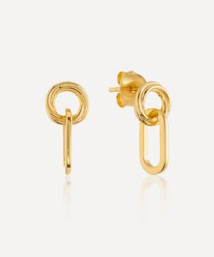 18ct Gold-Plated Vermeil Silver Bramerton Heritage Rectangle Stud Earrings