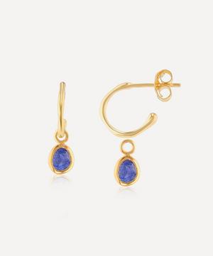 Auree - 18ct Gold-Plated Vermeil Silver Hampton Interchangeable Sapphire Gemstone Hoop Earrings image number 0