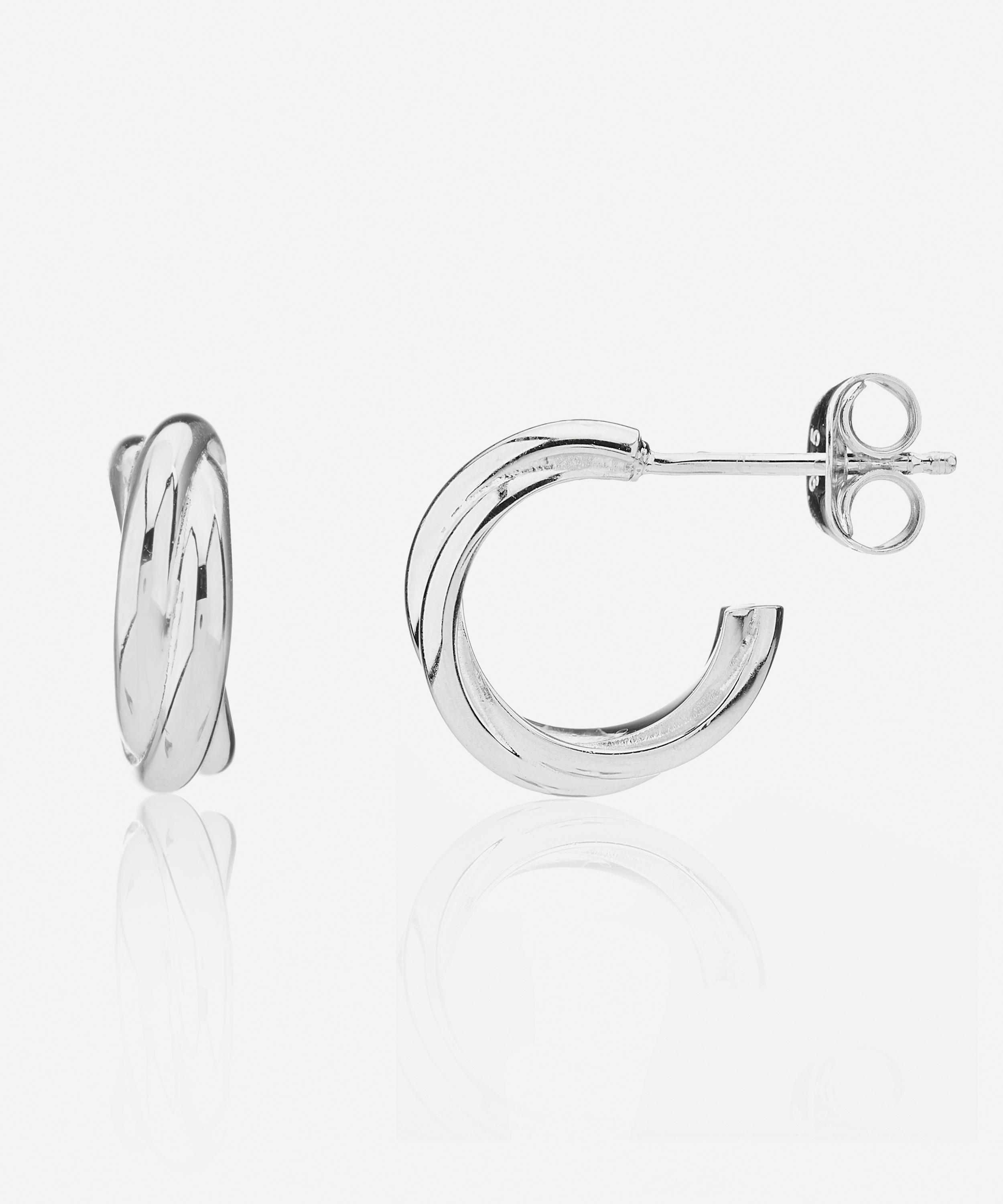 Auree - Sterling Silver Knightsbridge Mini Triple Hoop Earrings image number 0