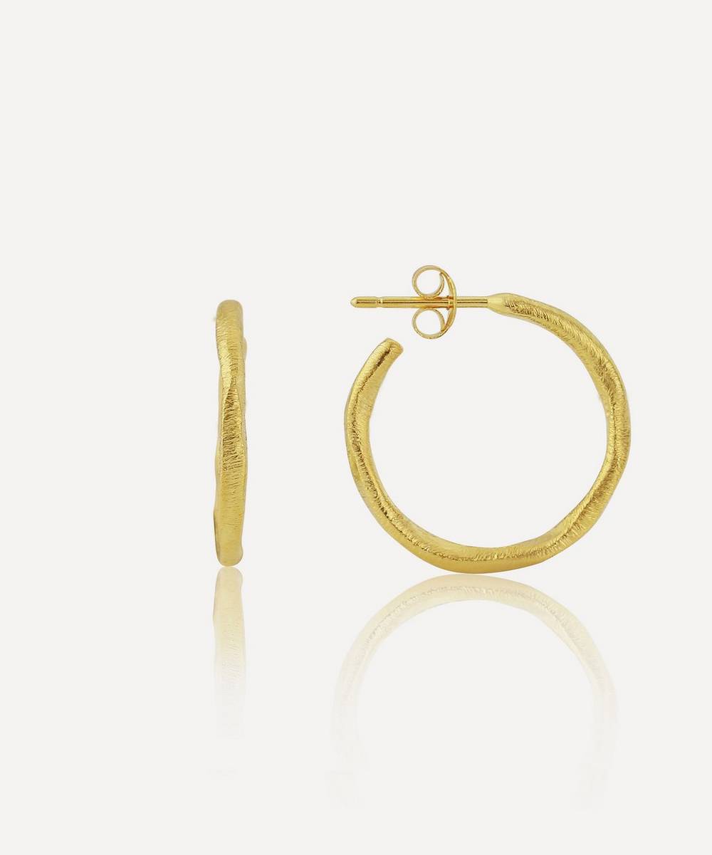 Auree - 18ct Gold-Plated Vermeil Silver Olivera Piccolo Hoop Earrings