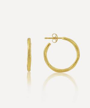 18ct Gold-Plated Vermeil Silver Olivera Piccolo Hoop Earrings