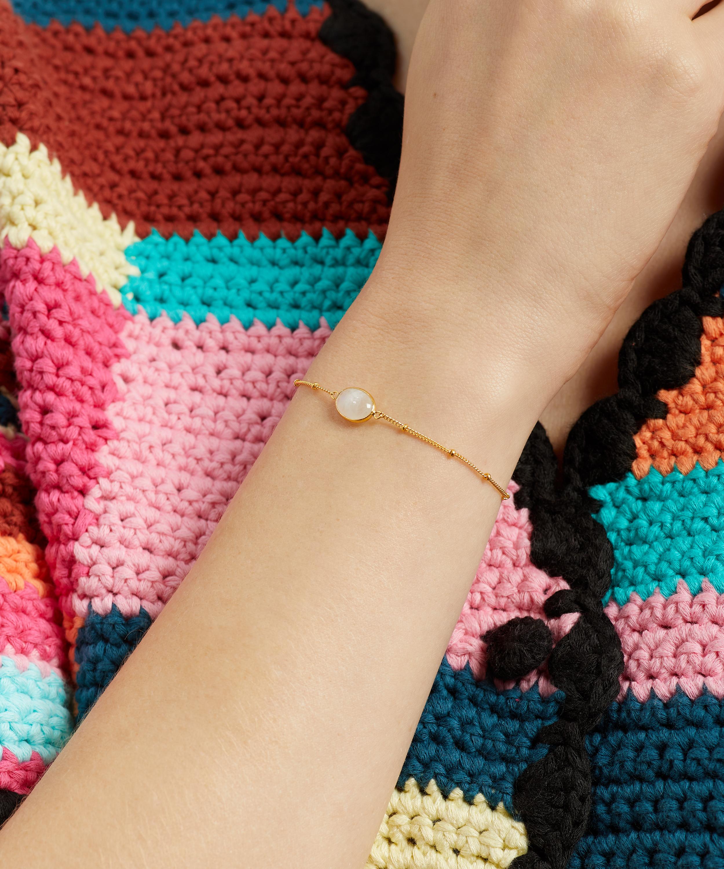 Auree - 18ct Gold-Plated Vermeil Silver Pollara Moonstone Beaded Bracelet image number 1