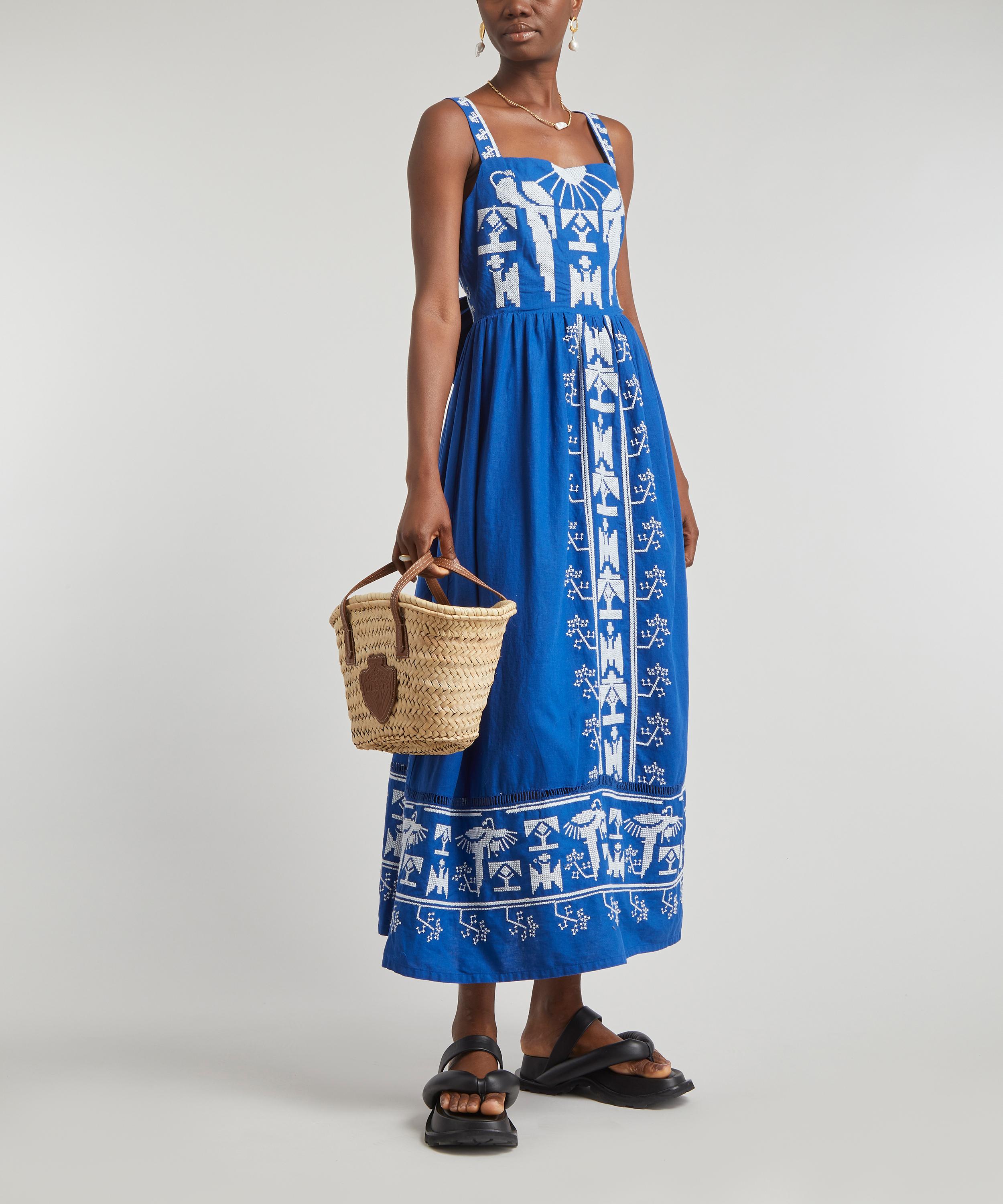 FARM Rio - Navy Macaw Embroidered Maxi-Dress image number 1