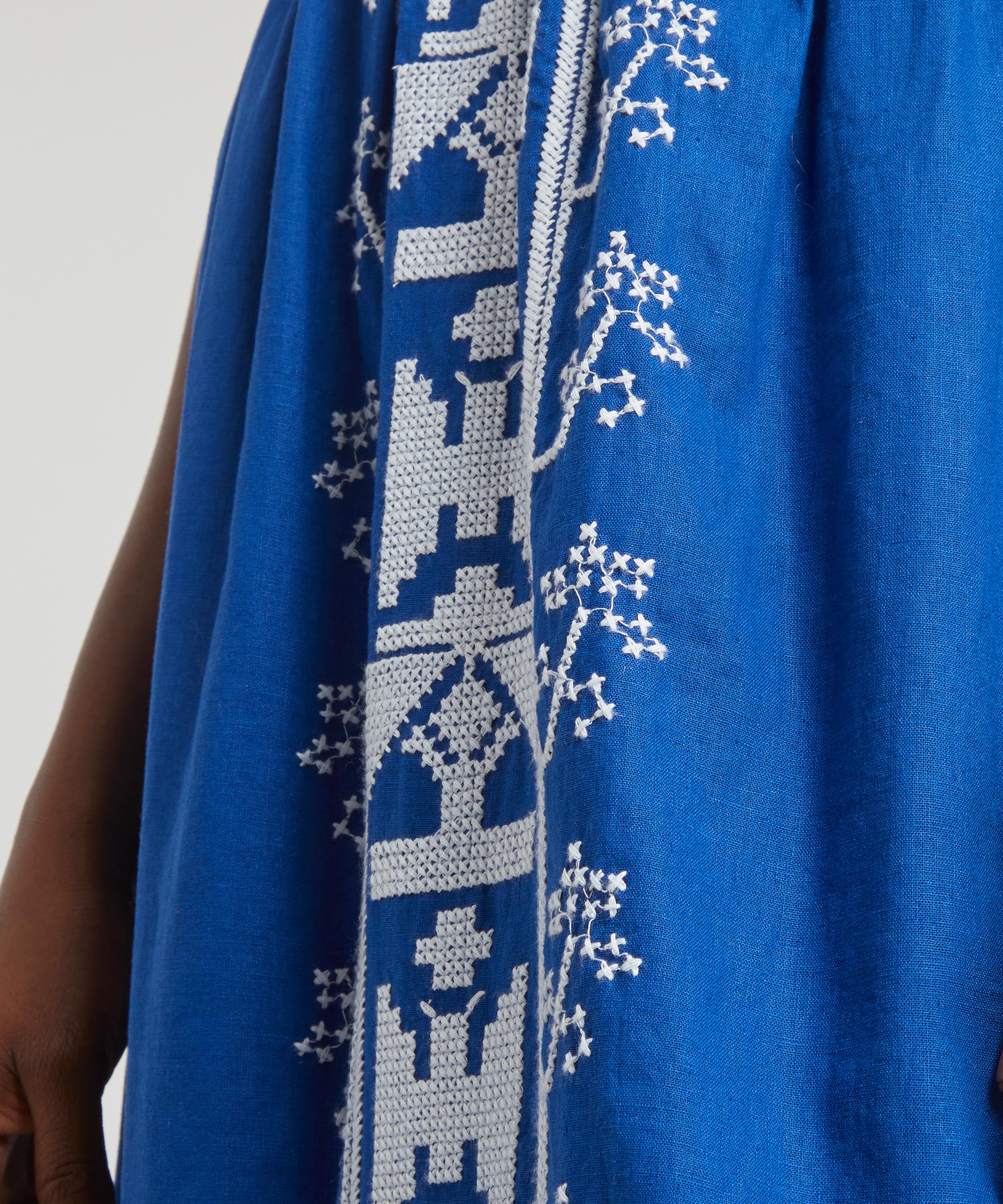 FARM Rio - Navy Macaw Embroidered Maxi-Dress image number 4