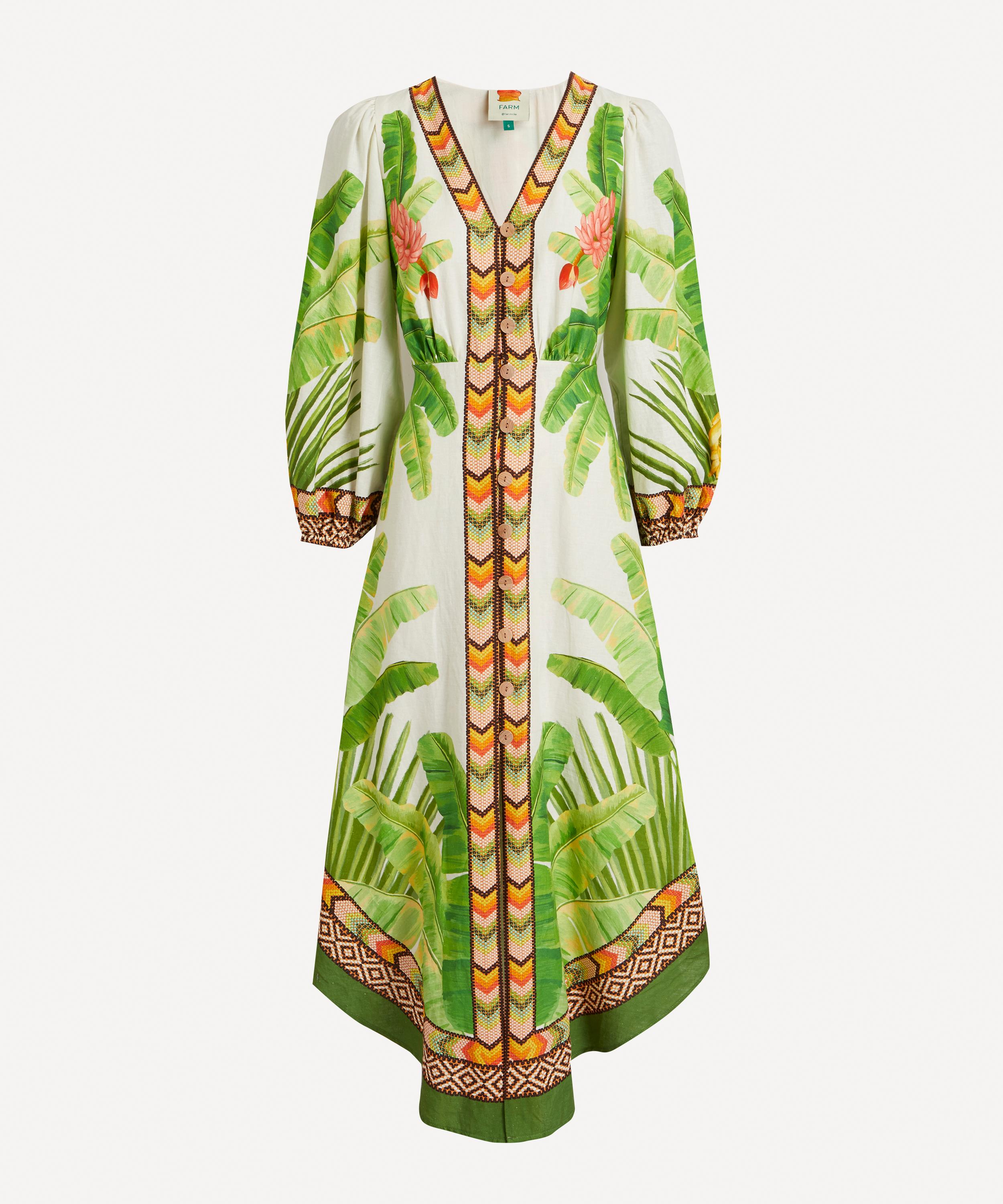 FARM Rio - Fresh Forest Scarf-Print Midi-Dress image number 0