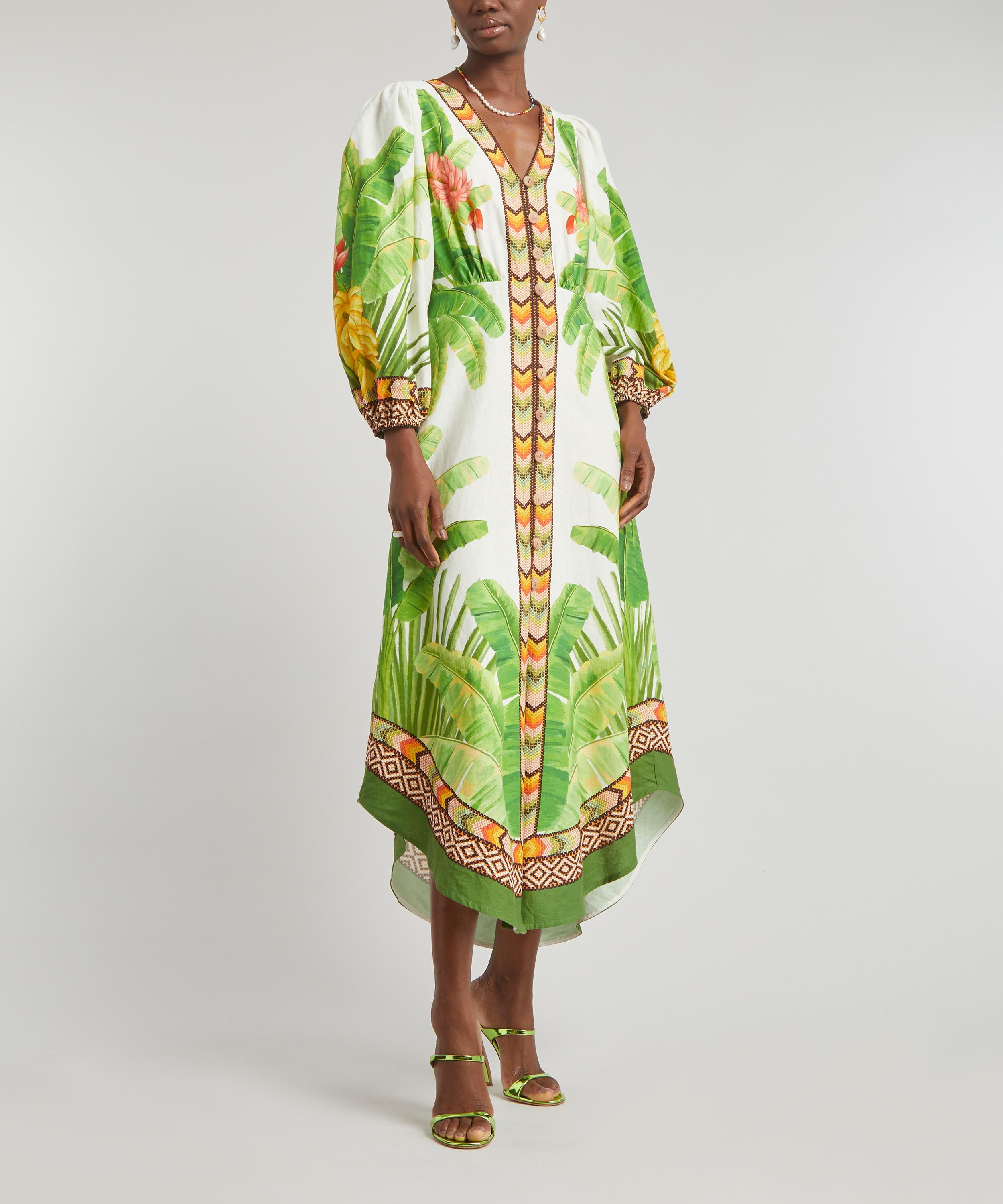FARM Rio - Fresh Forest Scarf-Print Midi-Dress image number 2