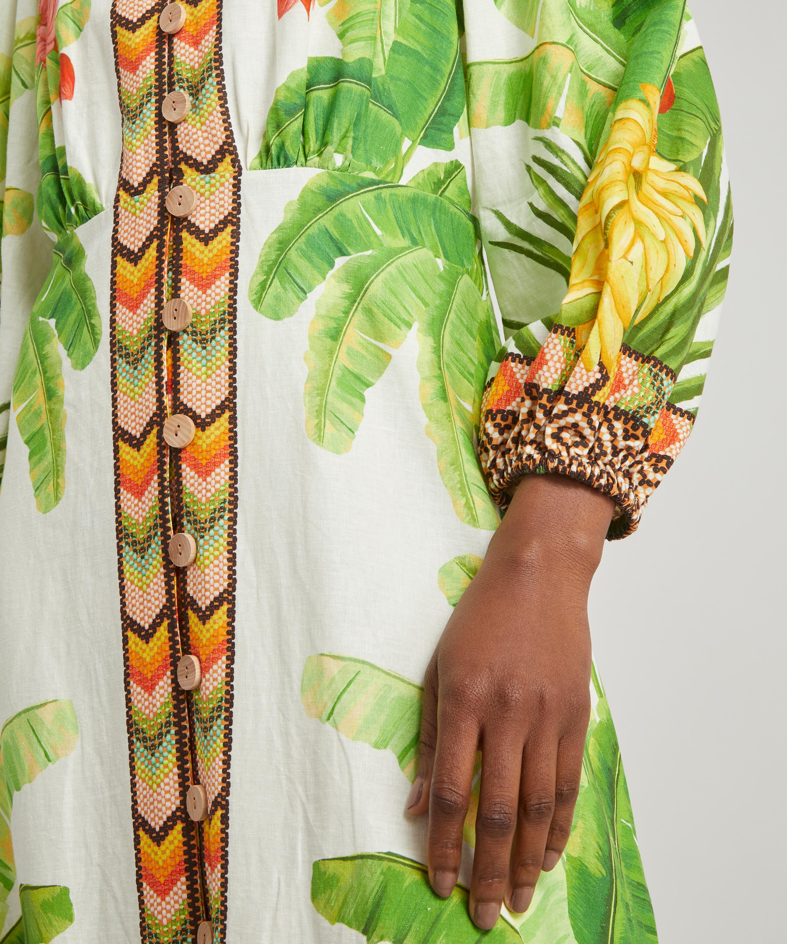 FARM Rio - Fresh Forest Scarf-Print Midi-Dress image number 4