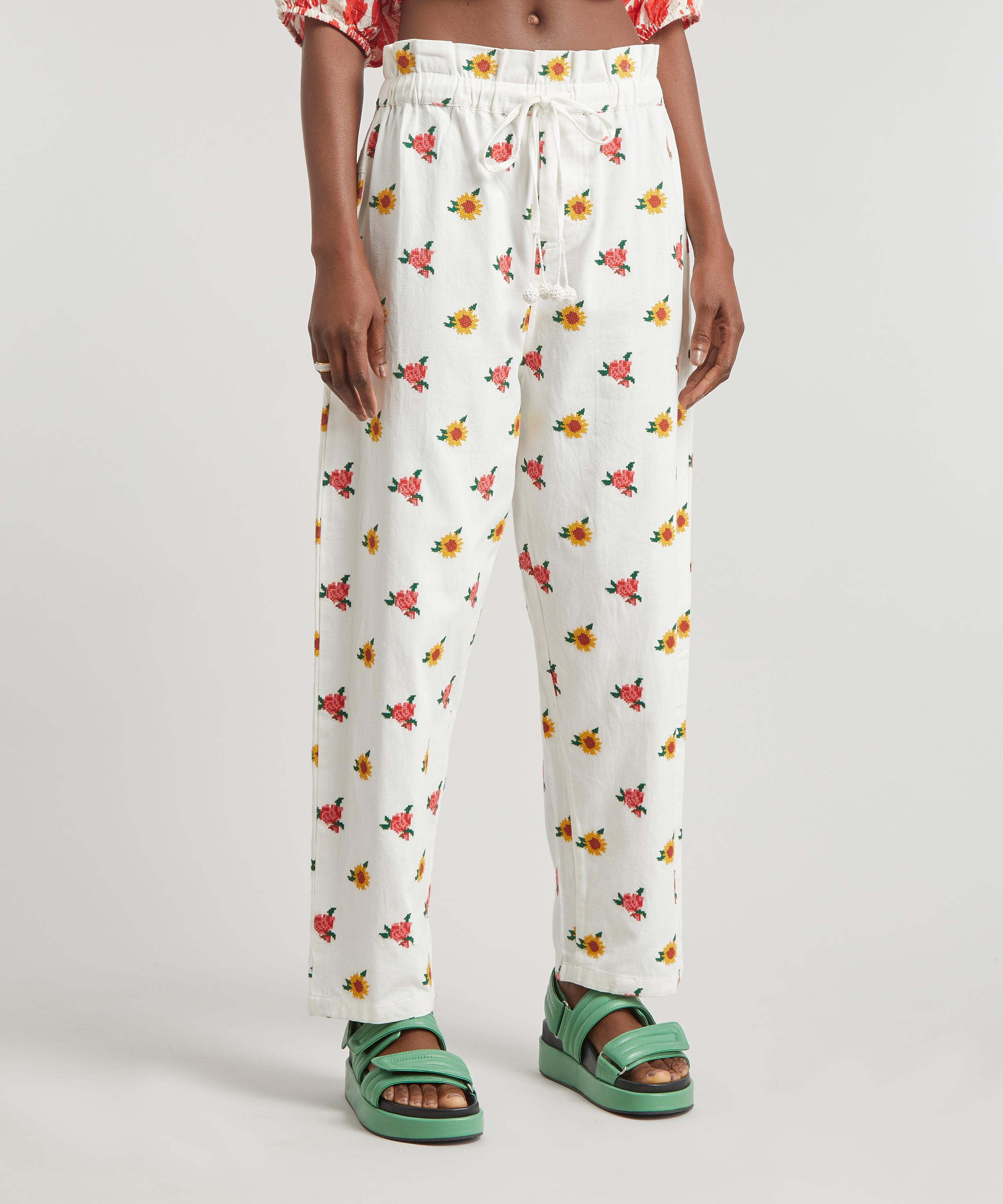 FARM Rio - Mixed Cross-Stitch Flowers Trousers image number 2