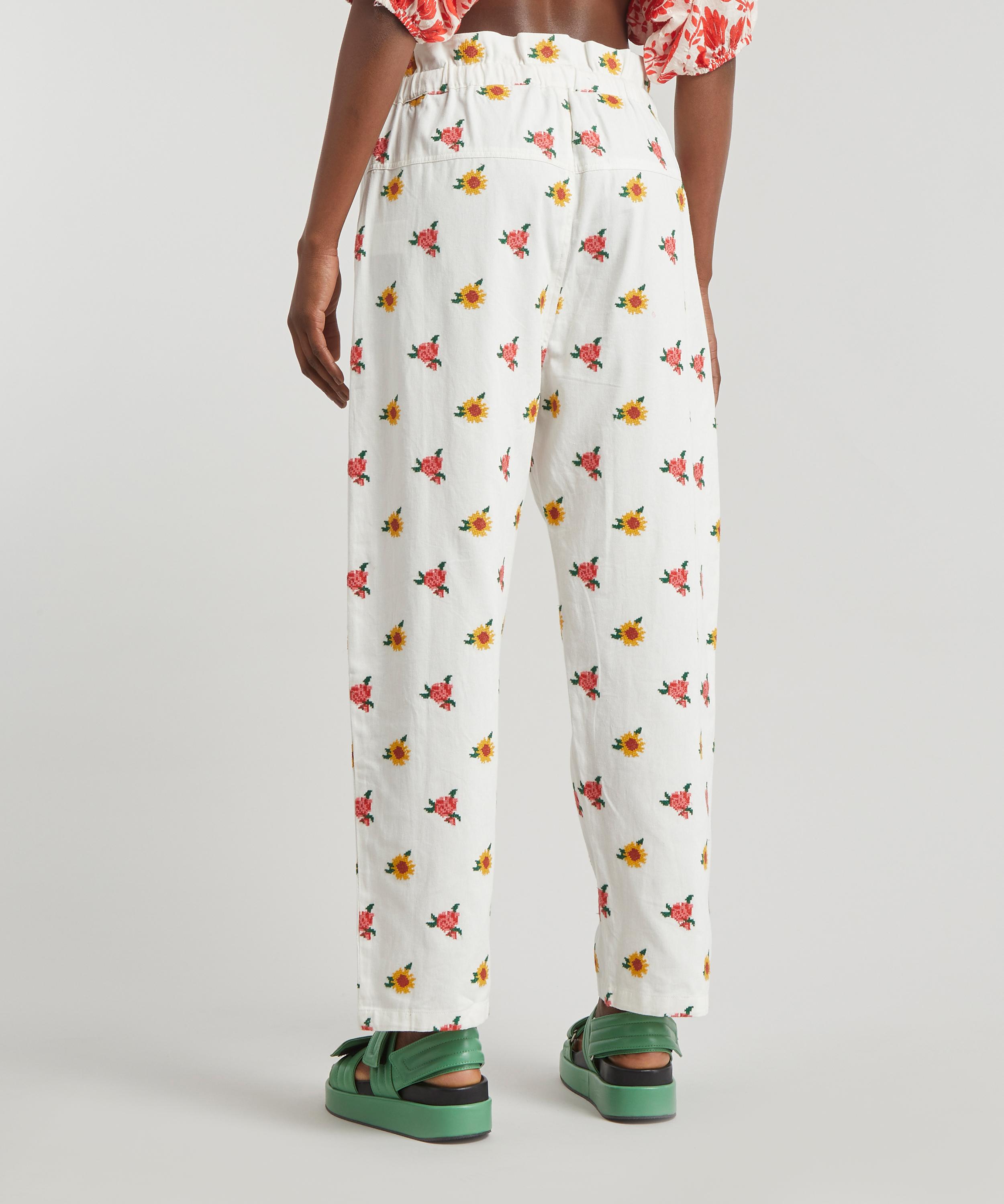 FARM Rio - Mixed Cross-Stitch Flowers Trousers image number 3