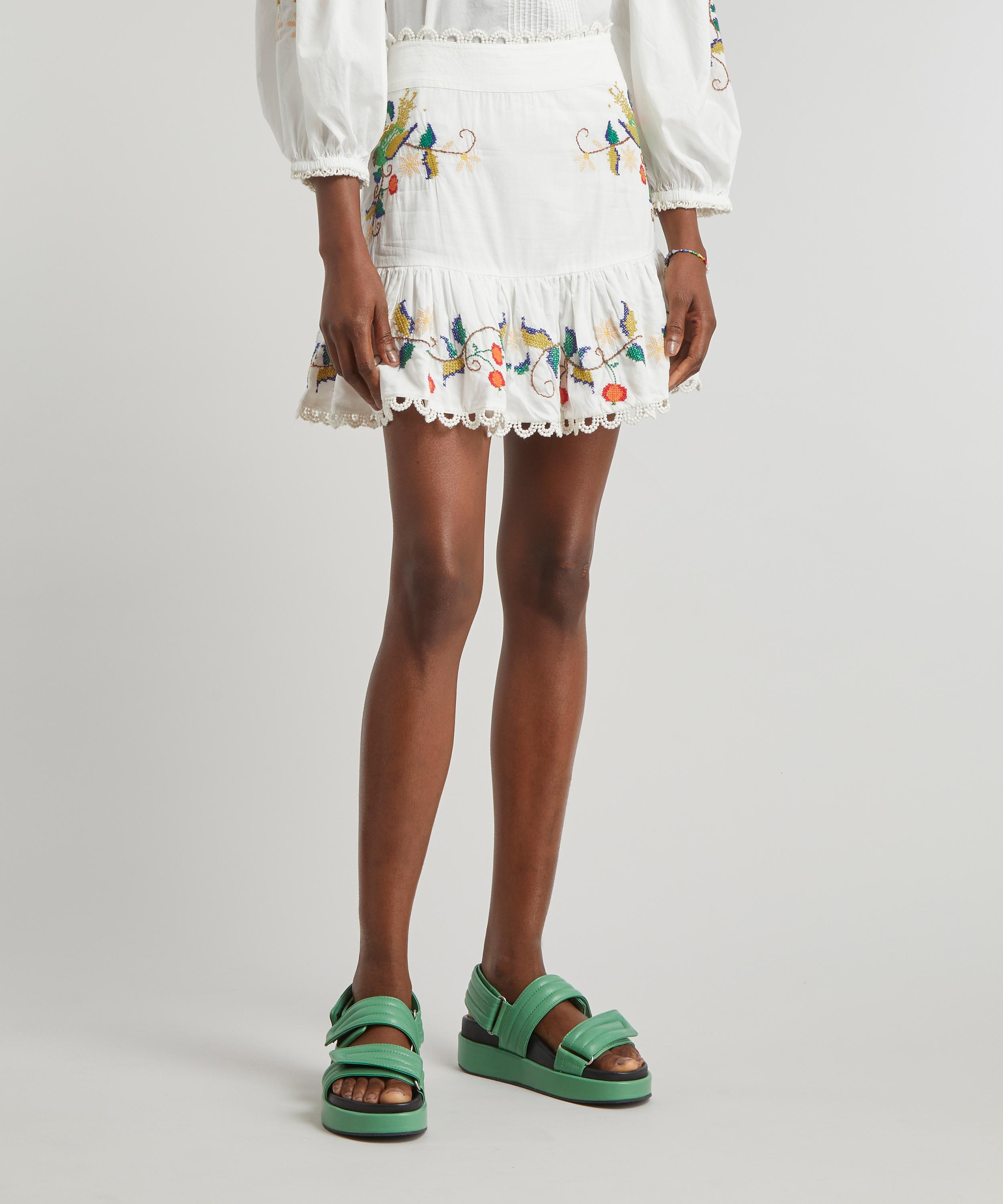 FARM Rio Pitanga Embroidered Mini-Skirt