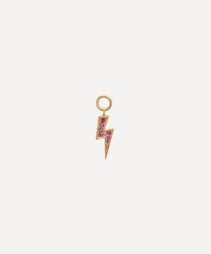 x Marianne Theodorsen 9ct Gold Pink Sapphire Lightning Bolt Charm