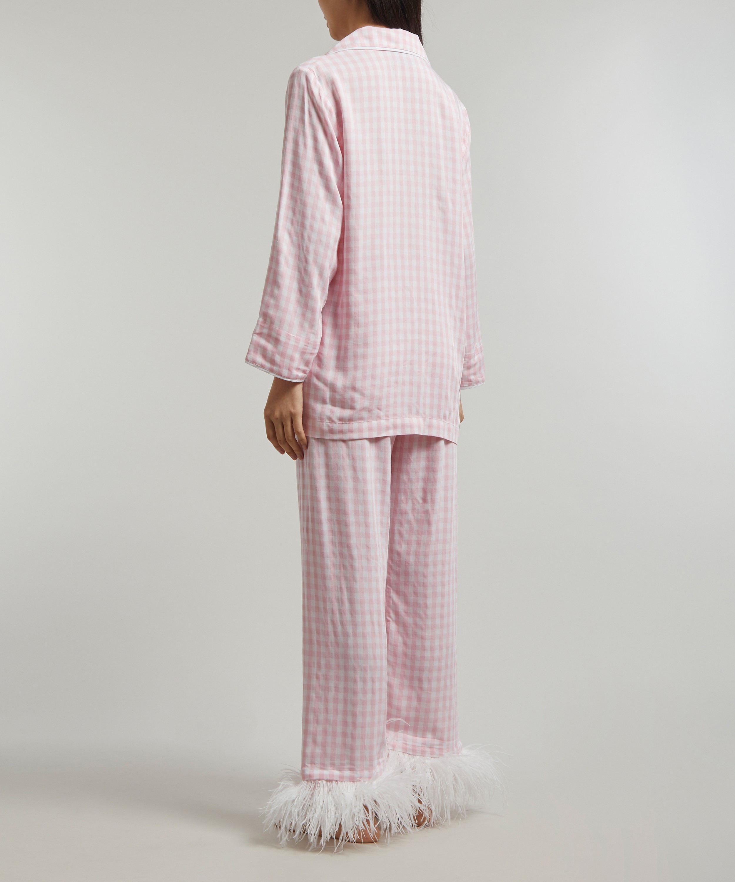 Sleeper Party Pajama with Detachable Feathers in Pink Stripes