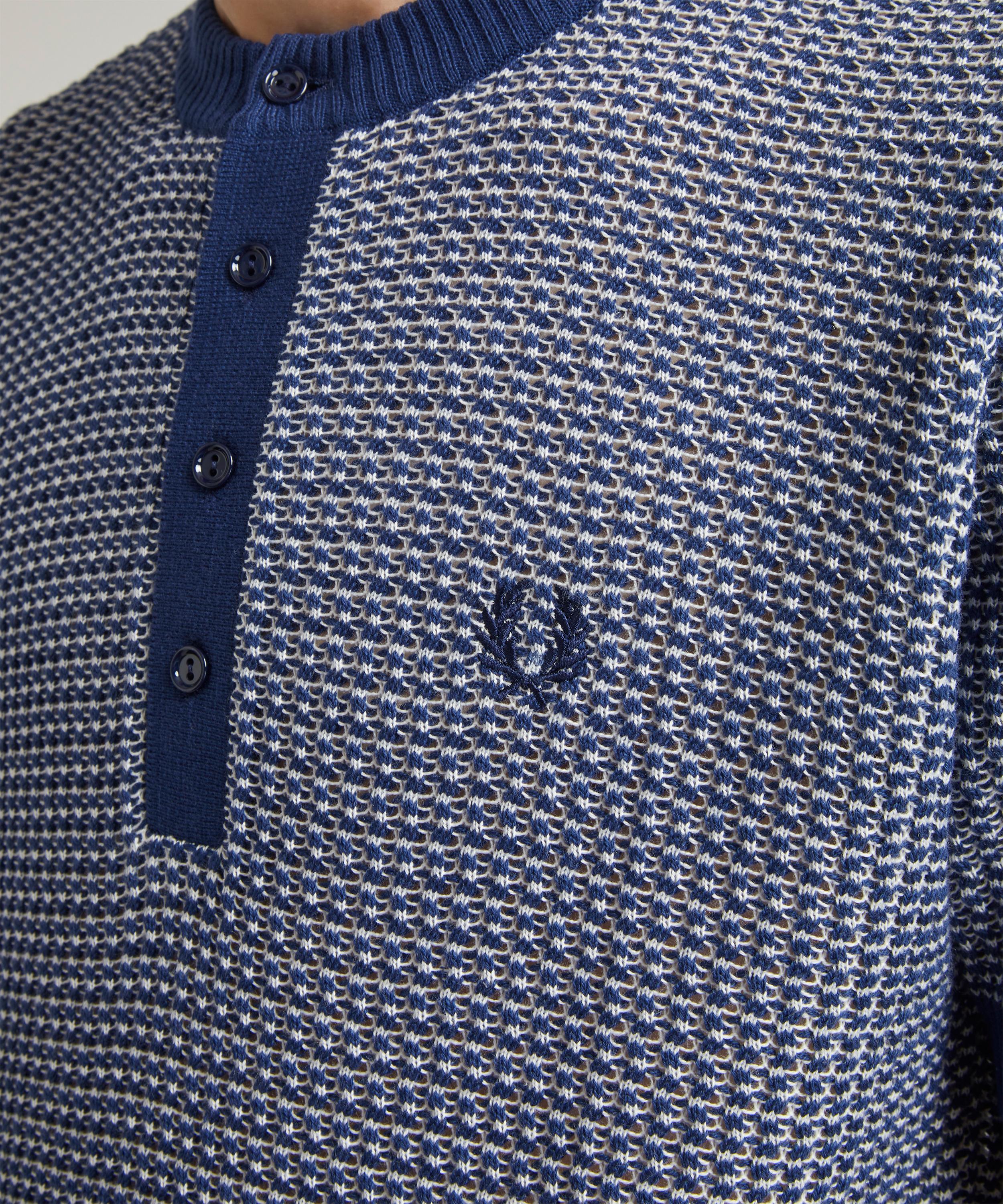 Fred Perry - Re-Issues Two Coloured Textured Henley Polo-Shirt image number 4