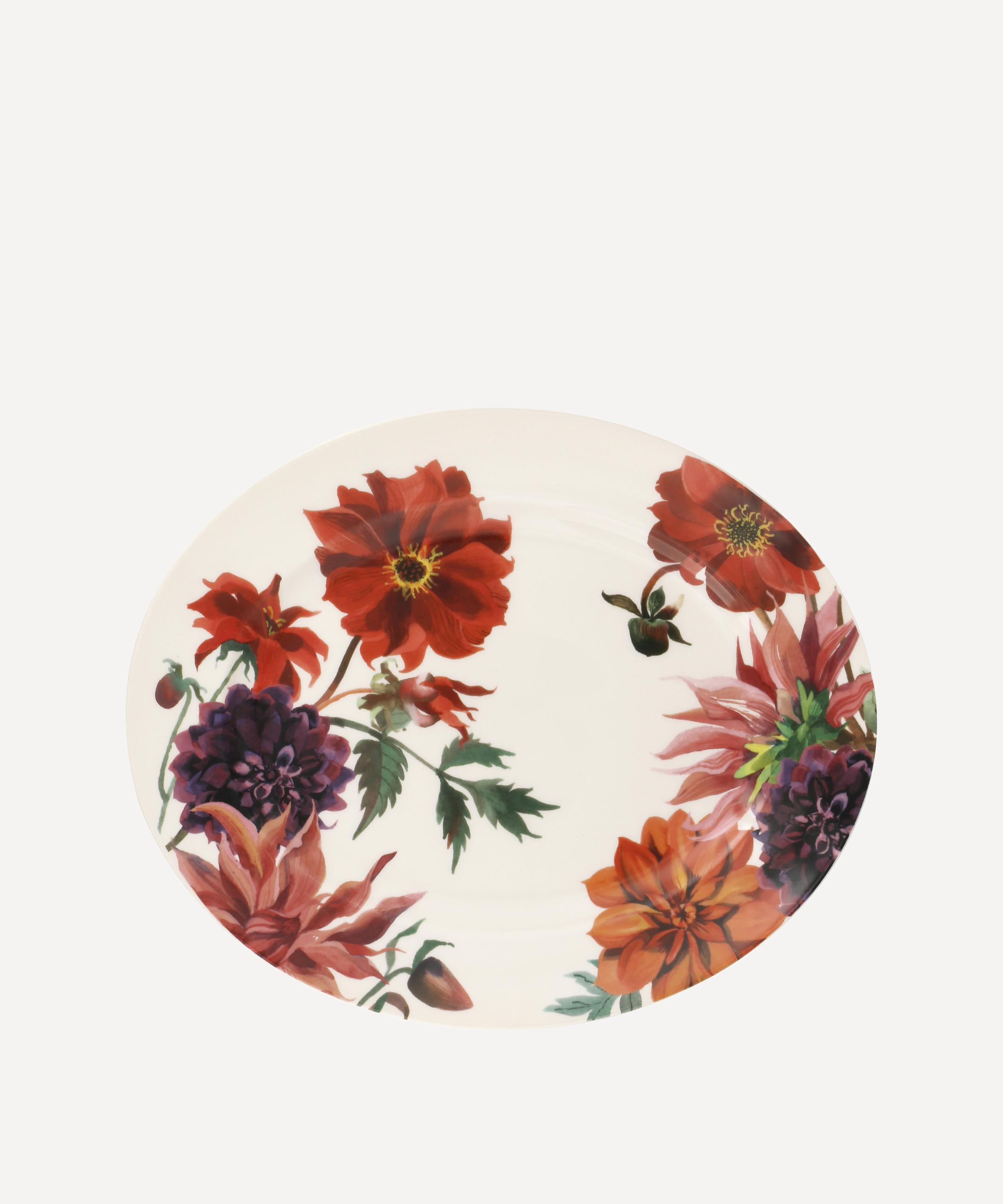 Emma Bridgewater - Flowers Red & Pink Dahlia Medium Oval Platter image number 0