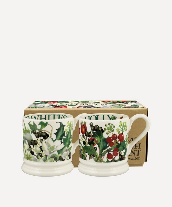 Emma Bridgewater - Rosehip and Paperwhites Boxed Half-Pint Mugs Set of Two image number null