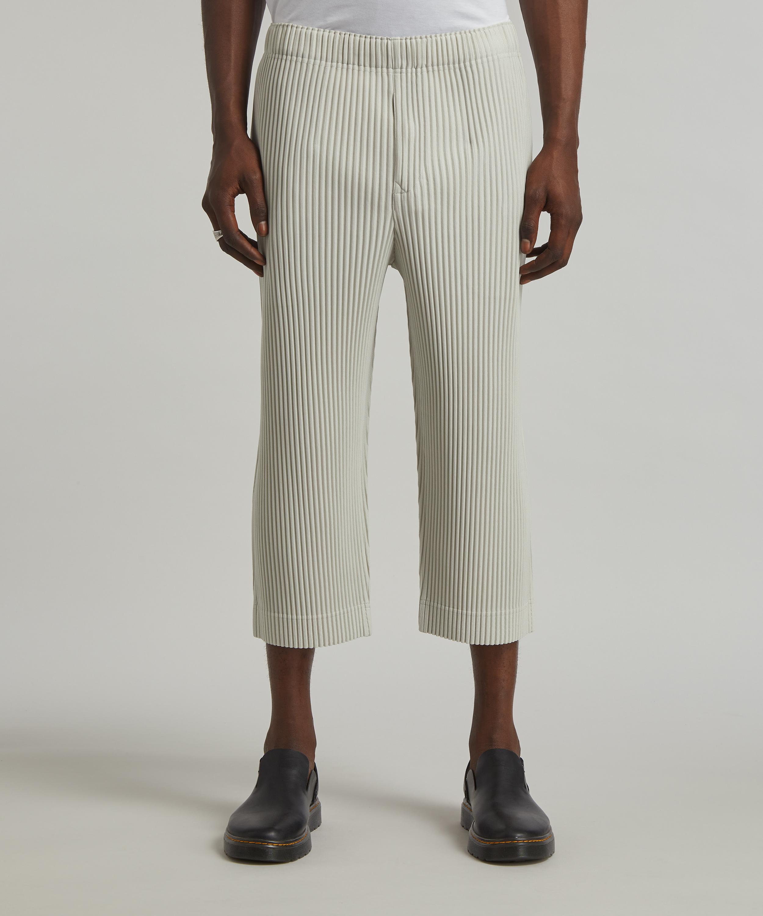 Issey Miyake Men Black Crinkled Linen Trousers