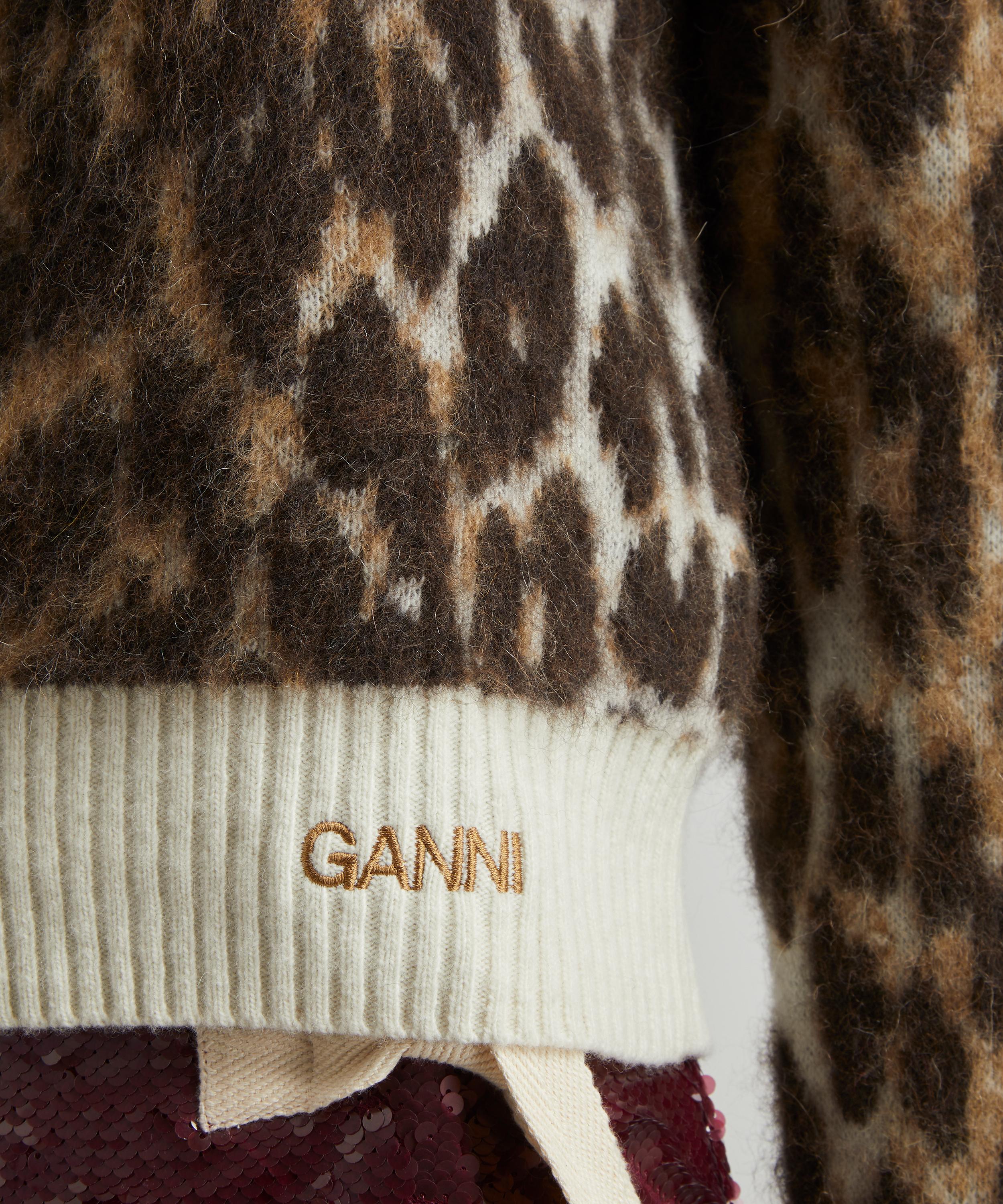 GANNI Brown Leopard Sweater GANNI