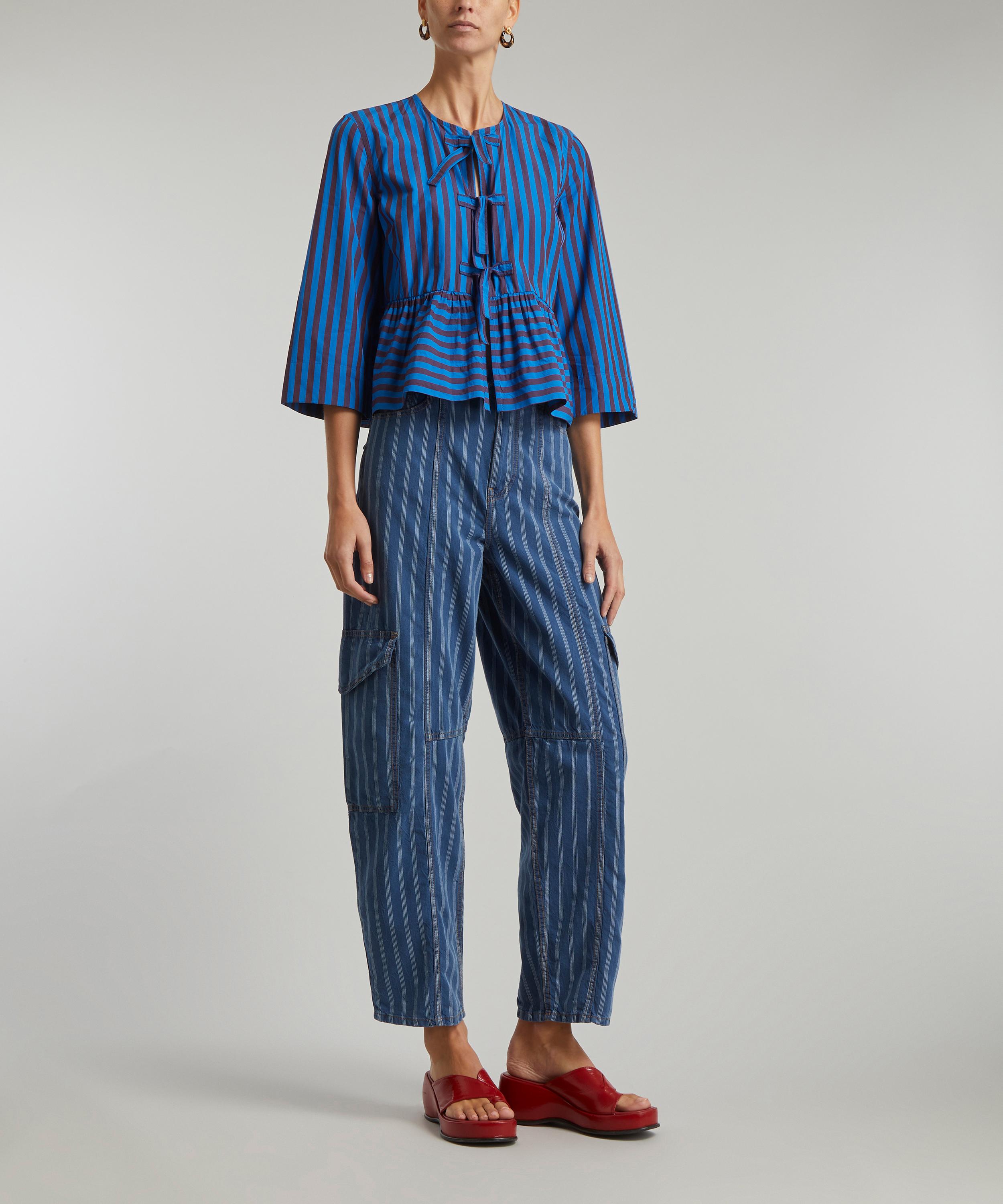 Ganni Striped Peplum Blouse | Liberty