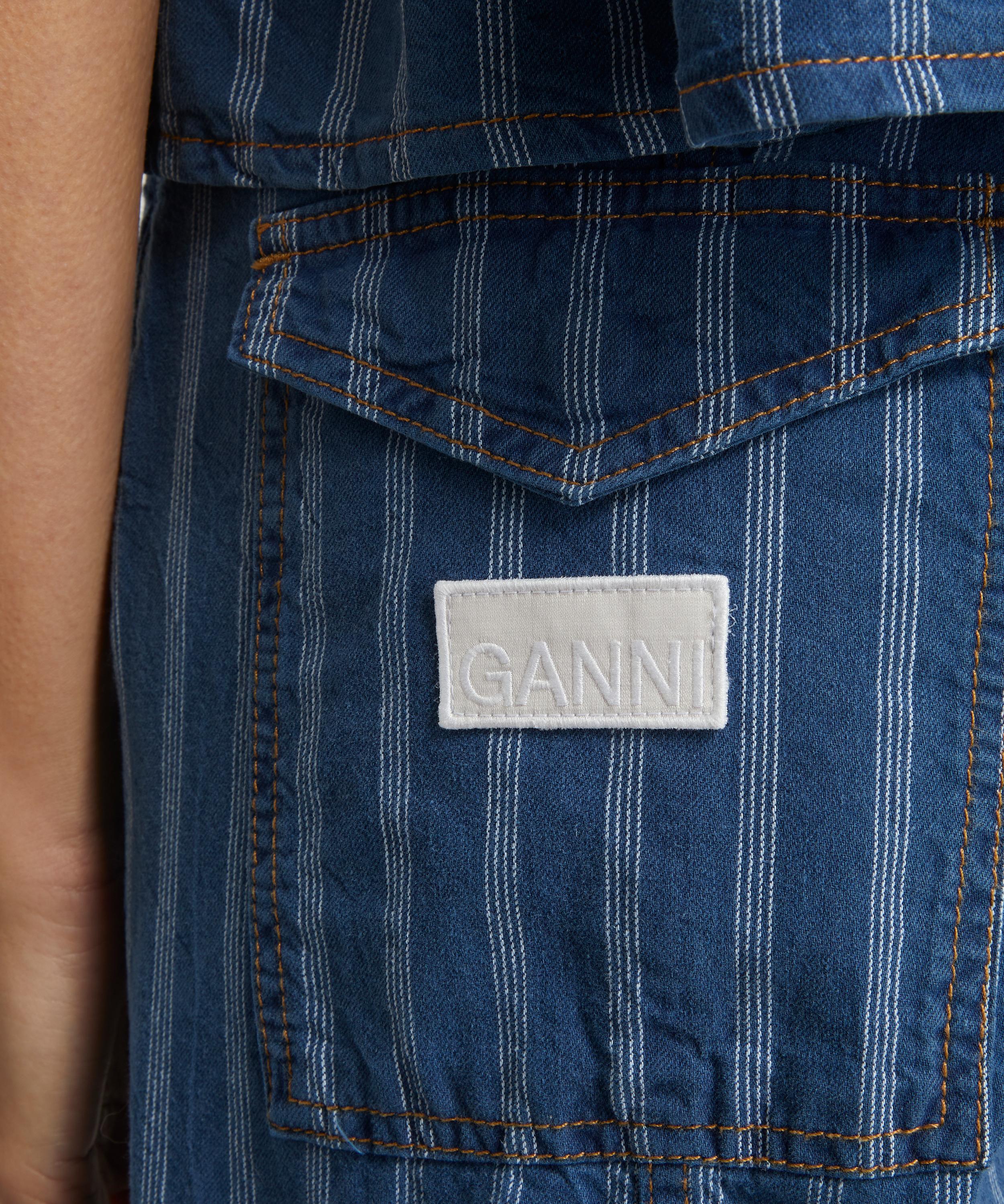 Ganni - Light Stripe Denim Cargo Trousers image number 4