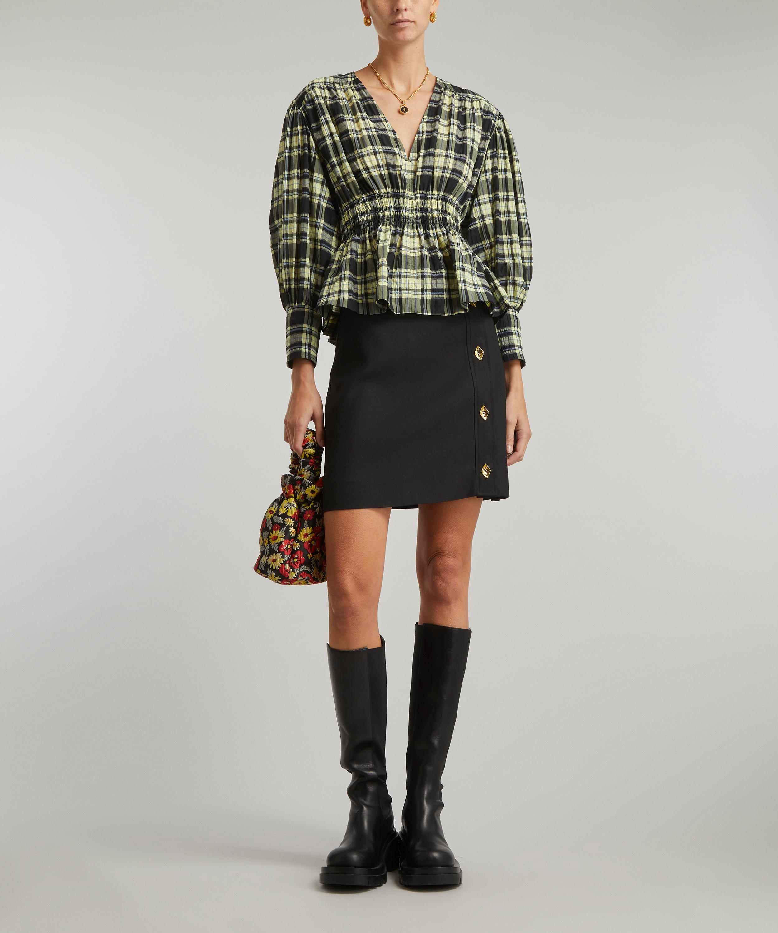 Ganni Checkered Seersucker Blouse | Liberty