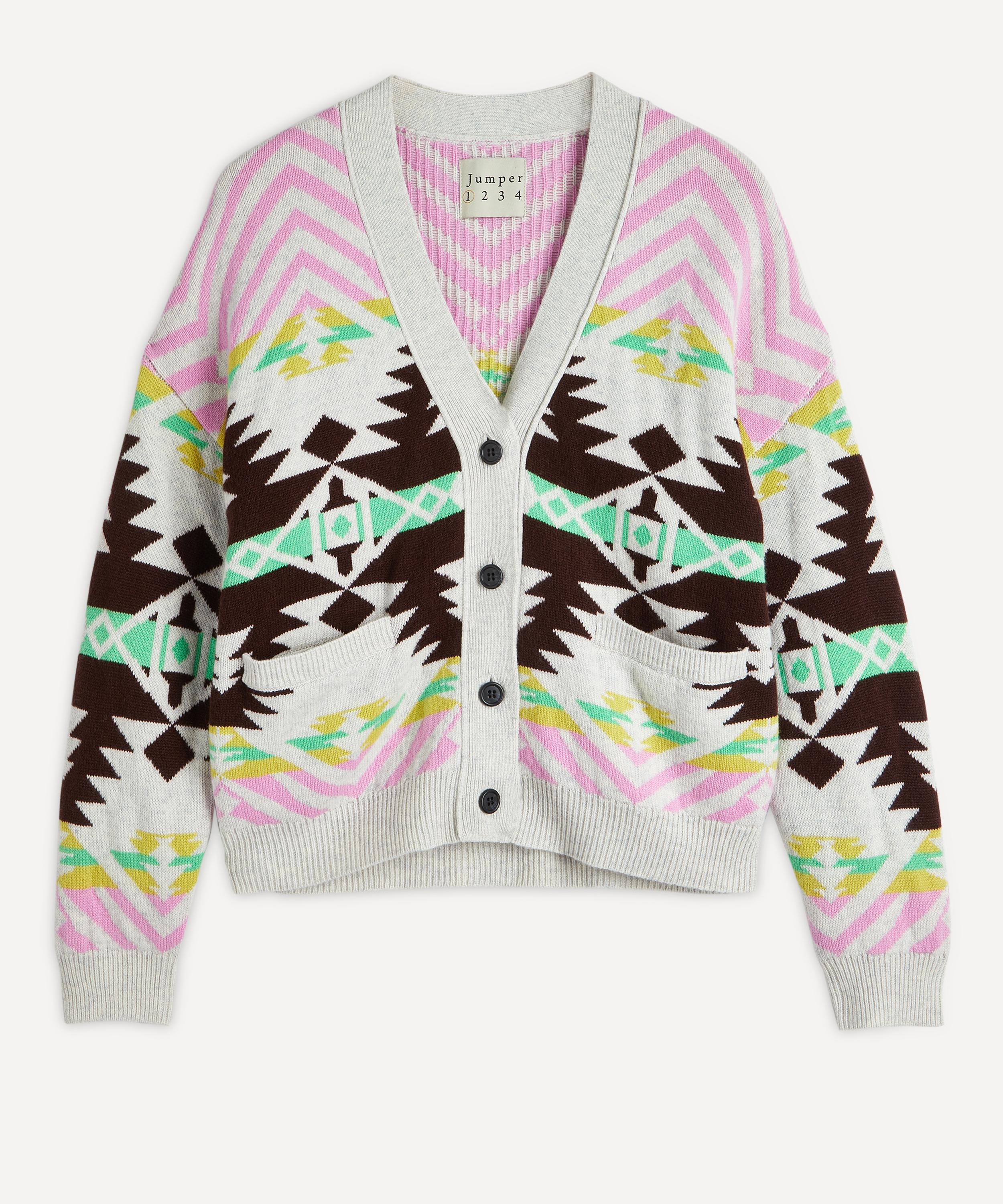 Jumper 1234 - Aztec V-Neck Cashmere Cardigan image number 0