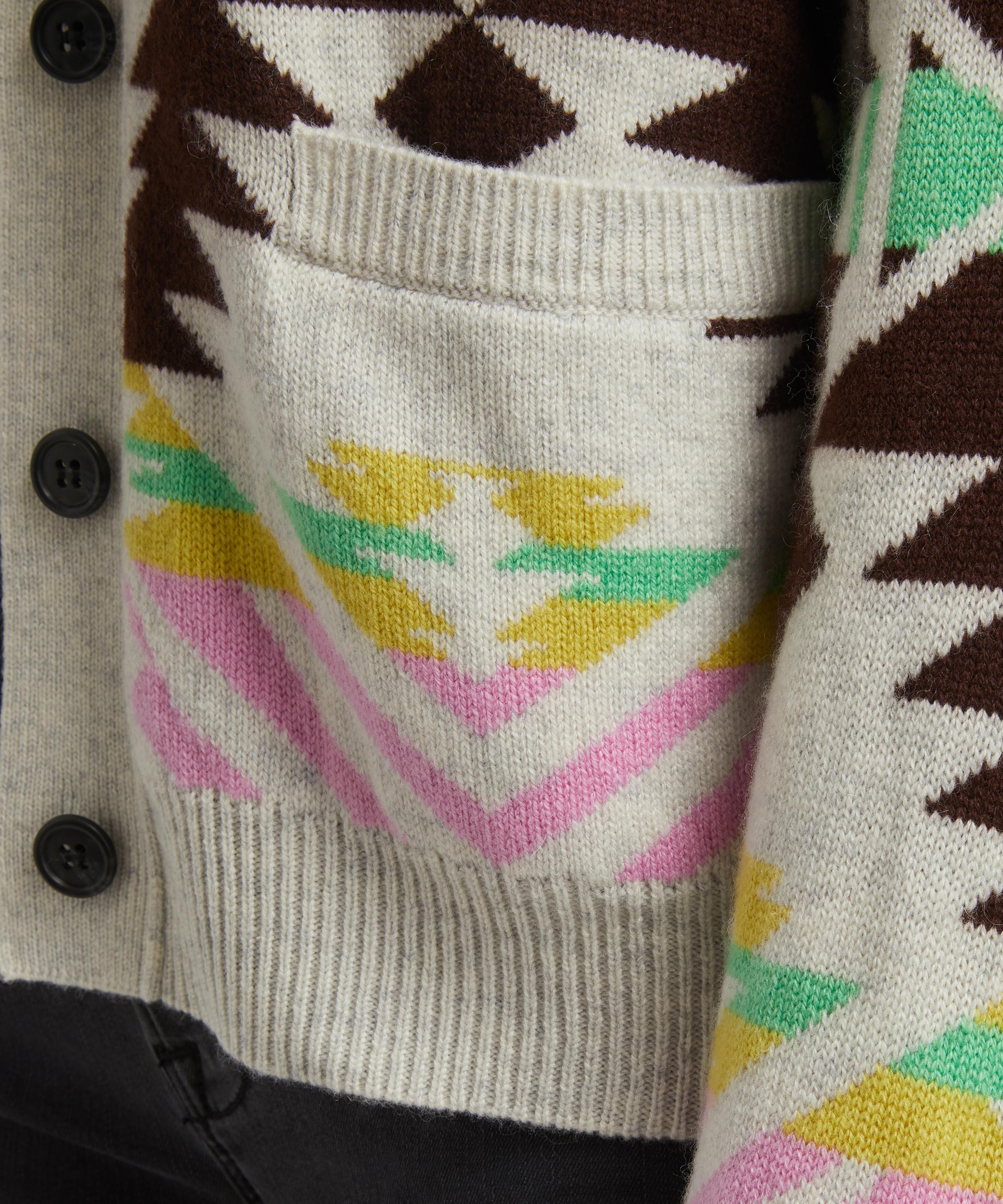 Jumper 1234 - Aztec V-Neck Cashmere Cardigan image number 4
