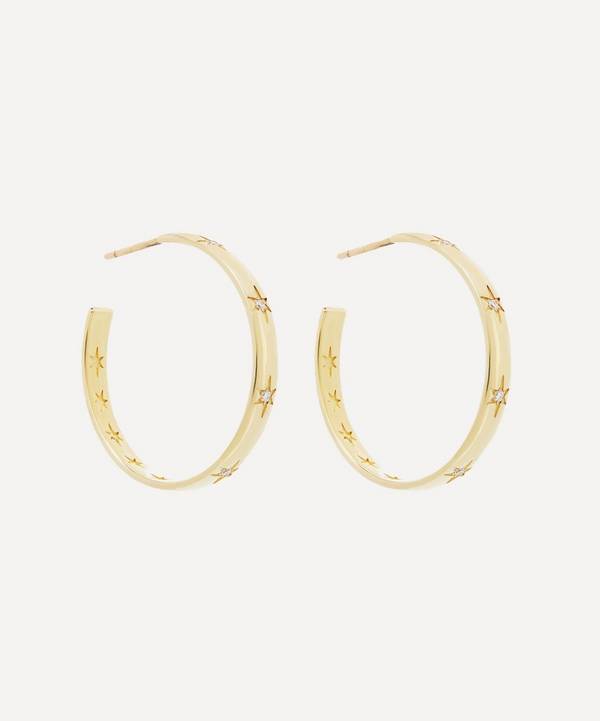 Liberty - 9ct Gold Ianthe Star Diamond Hoop Earrings
