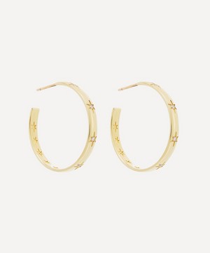 Liberty - 9ct Gold Ianthe Star Diamond Hoop Earrings image number 0