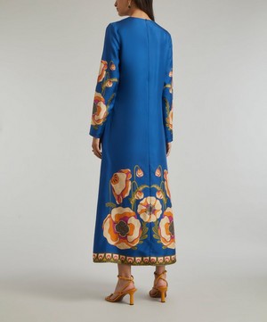 La DoubleJ - Silk Long-Sleeve Swing Dress image number 3