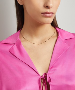 Gigi Clozeau - 18ct Gold Mini Gigi Diamond And Black Bead Necklace image number 1