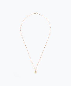 18ct Gold Sun Classic Gigi Orange Bead Necklace
