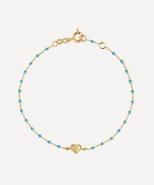 18ct Gold Lucky Heart Mini Gigi Turquoise Bead Bracelet
