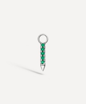 Maria Tash - 18ct 7mm Diamond and Emerald Eternity Bar Charm image number 0