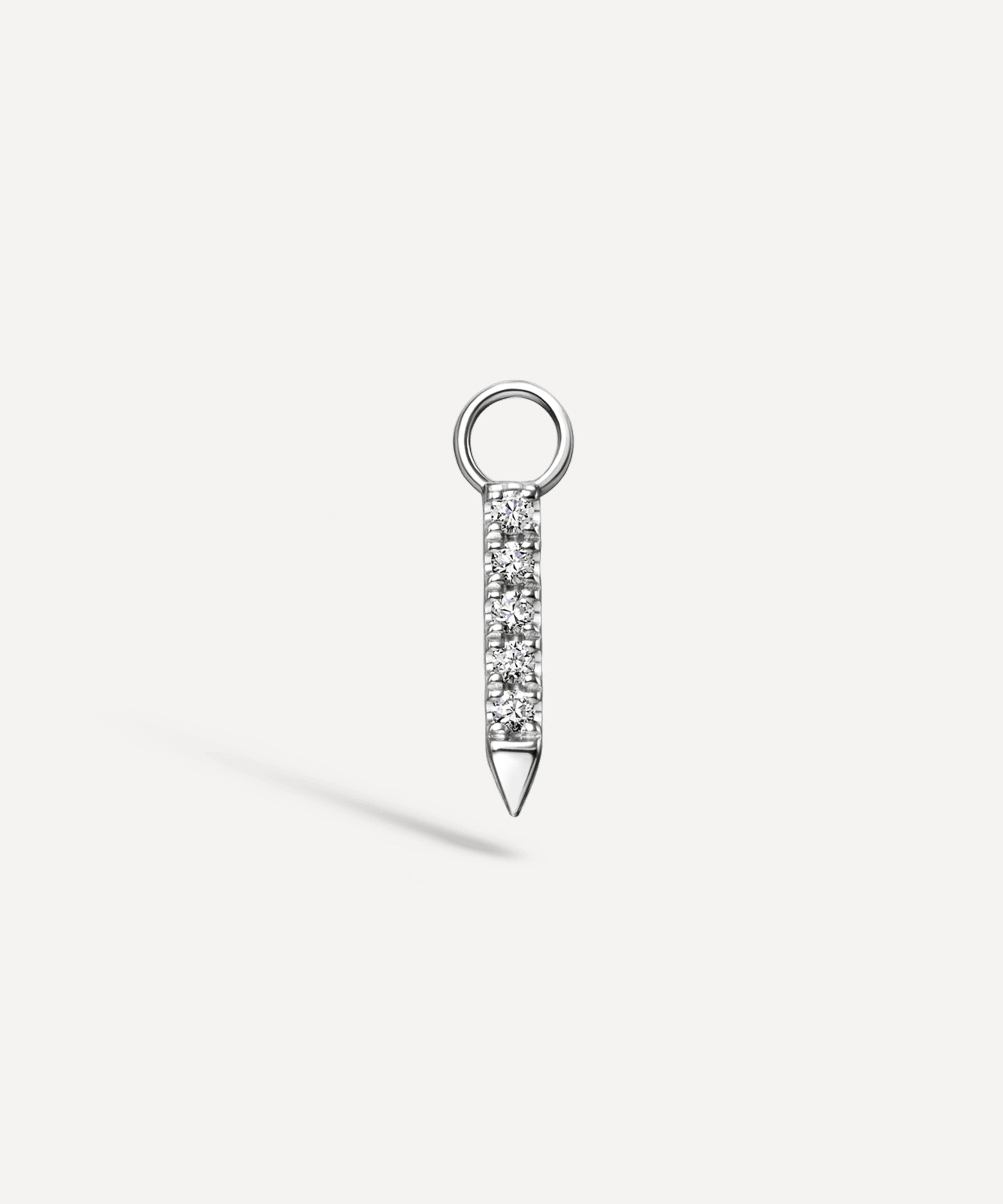 Maria Tash - 18ct 7mm Diamond and Emerald Eternity Bar Charm image number 0