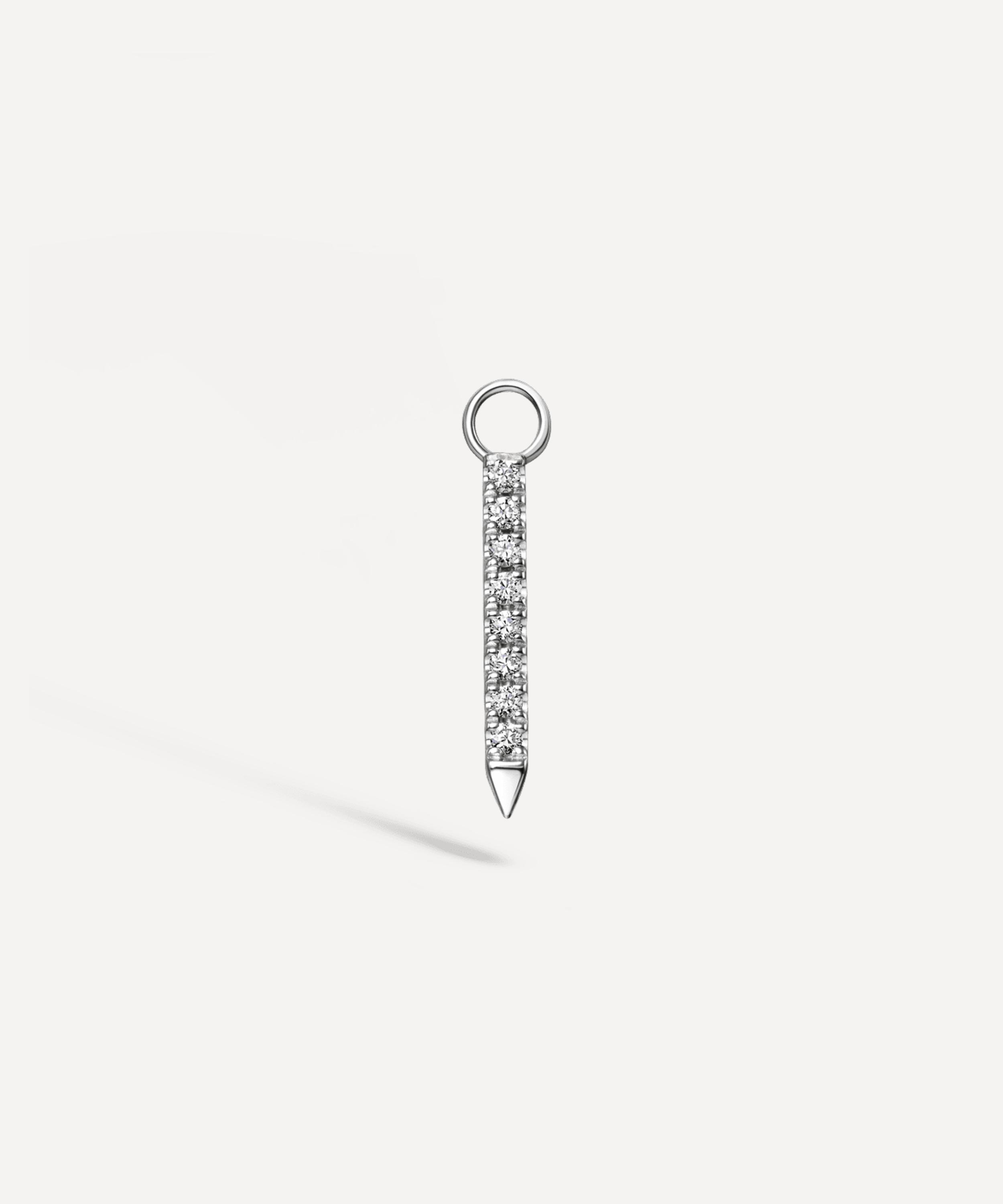 Maria Tash - 18ct 11mm Diamond and Emerald Eternity Bar Charm image number 0