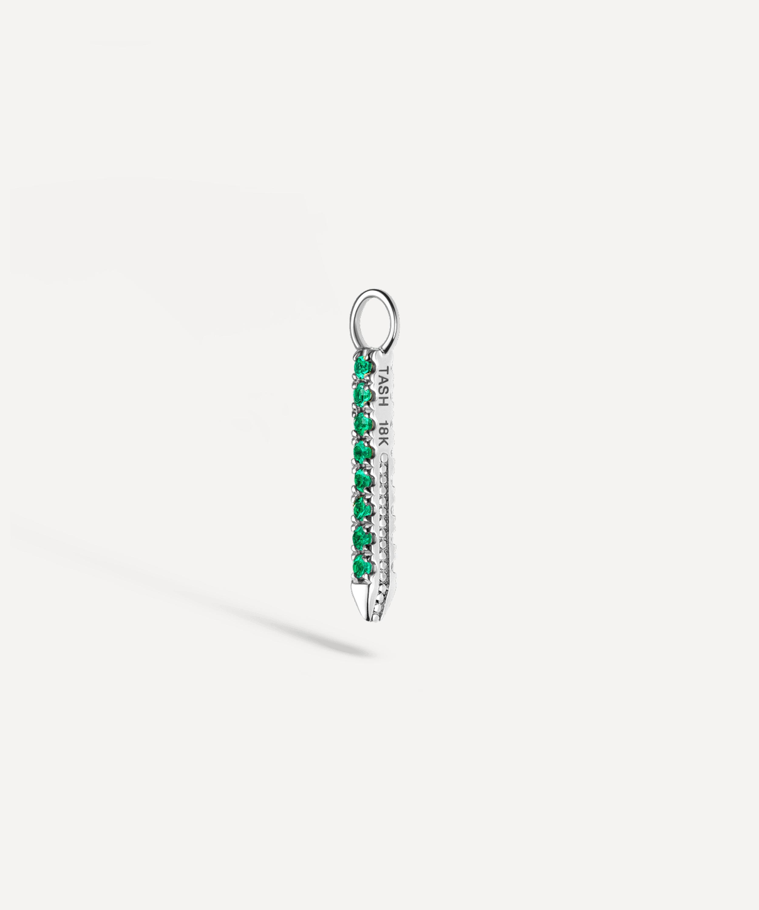 Maria Tash - 18ct 11mm Diamond and Emerald Eternity Bar Charm image number 2