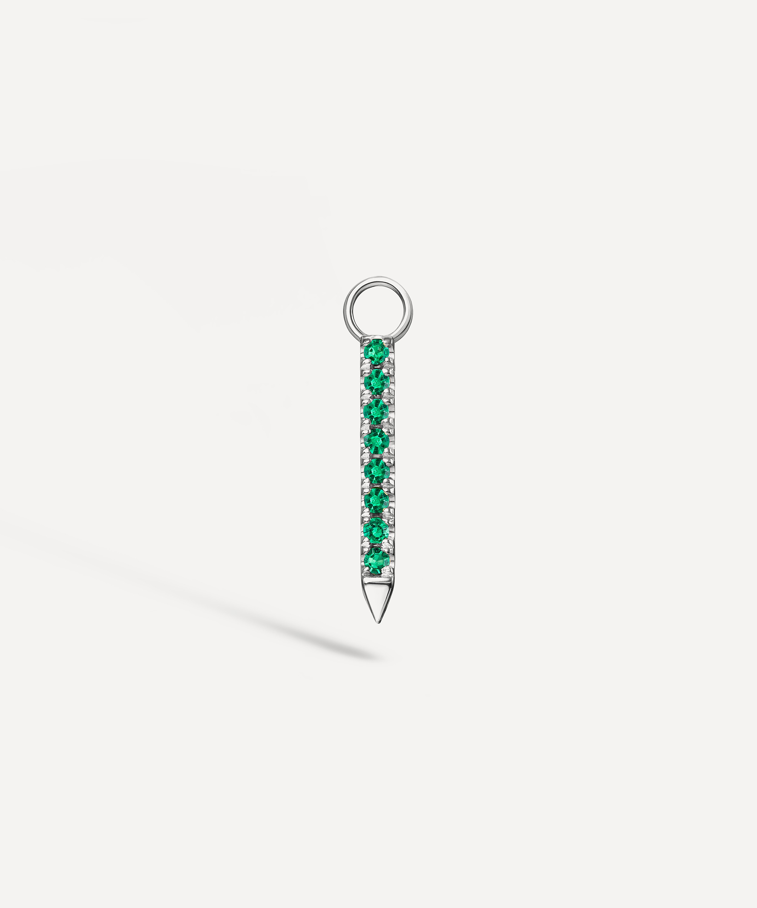 Maria Tash - 18ct 11mm Diamond and Emerald Eternity Bar Charm image number 3