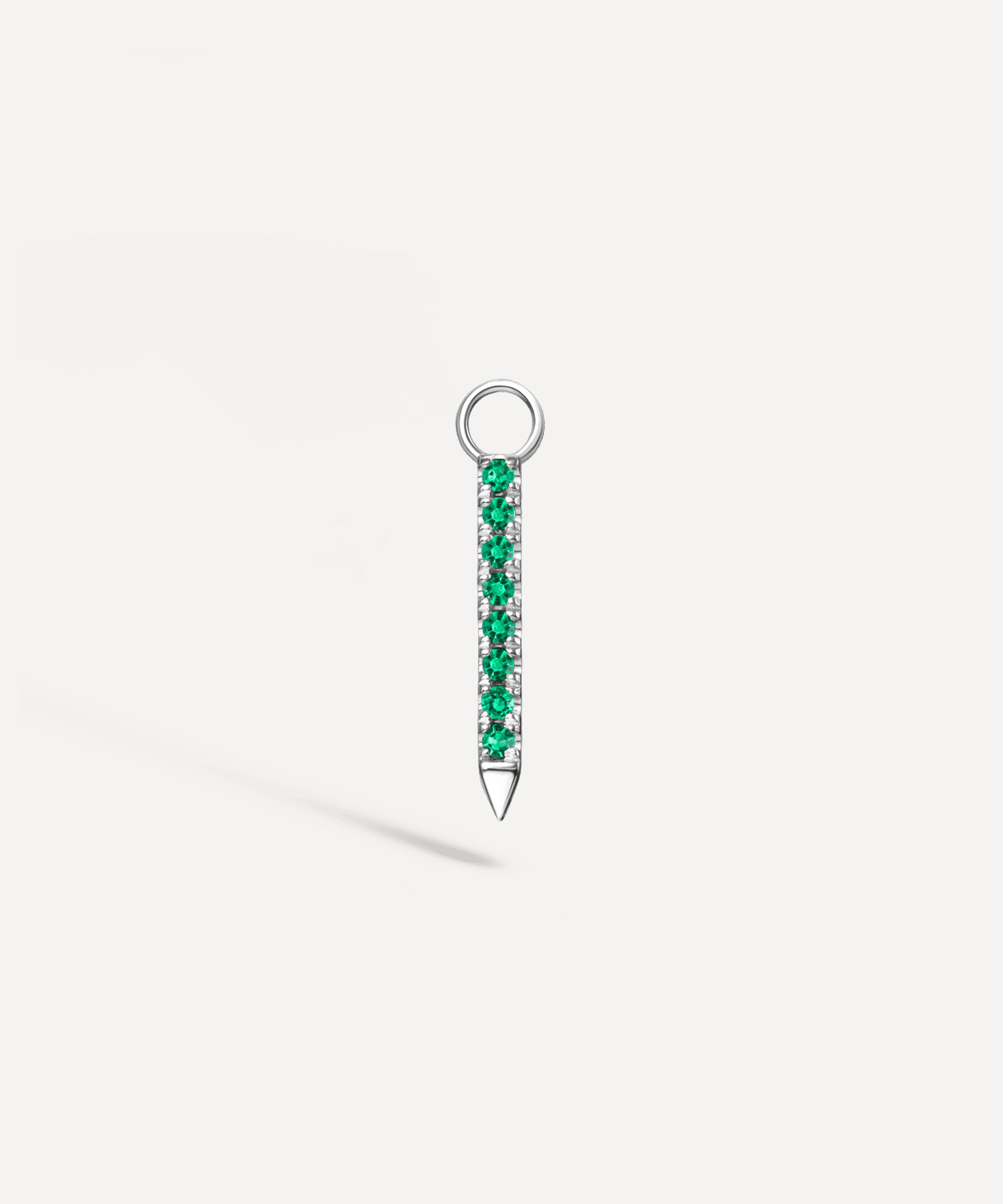 Maria Tash - 18ct 11mm Diamond and Emerald Eternity Bar Charm image number 3