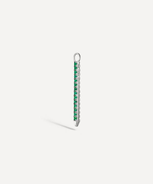 Maria Tash - 18ct White Gold 18mm Double Sided Diamond And Emerald Eternity Bar Charm