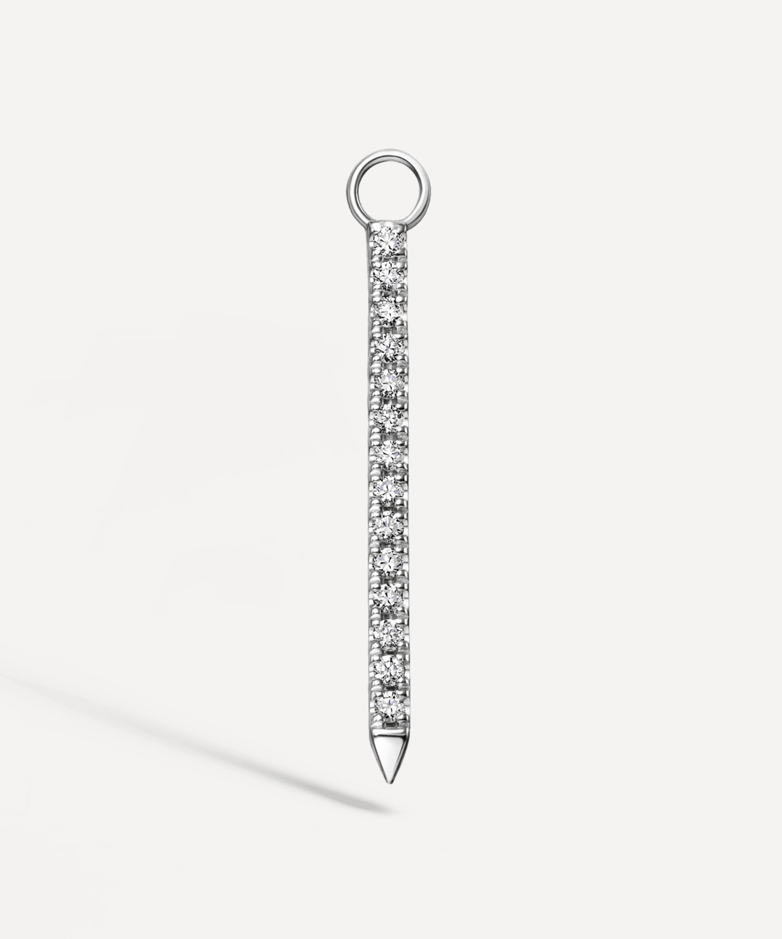 Maria Tash - 18ct 18mm Diamond and Emerald Eternity Bar Charm image number 0