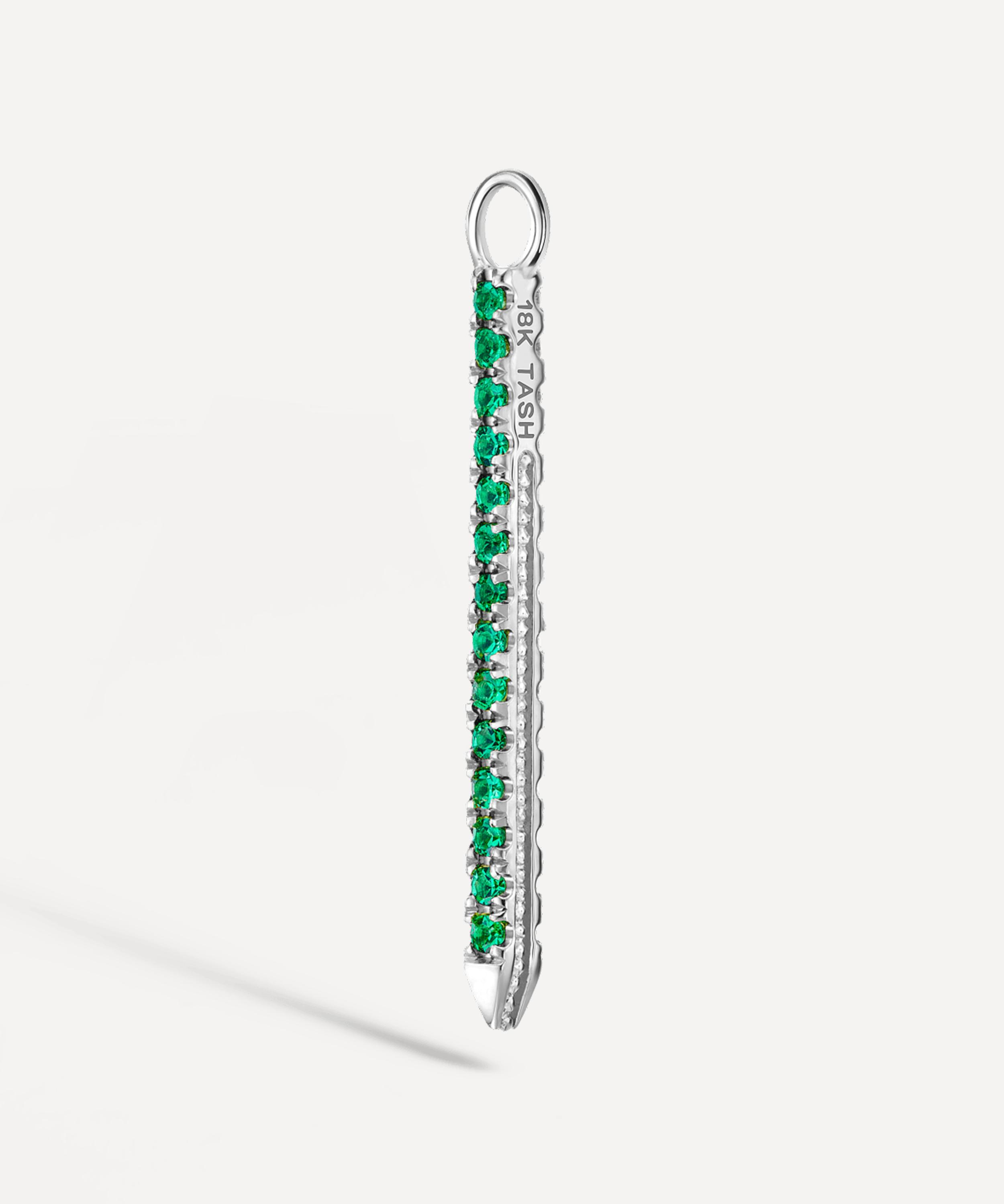 Maria Tash - 18ct 18mm Diamond and Emerald Eternity Bar Charm image number 2