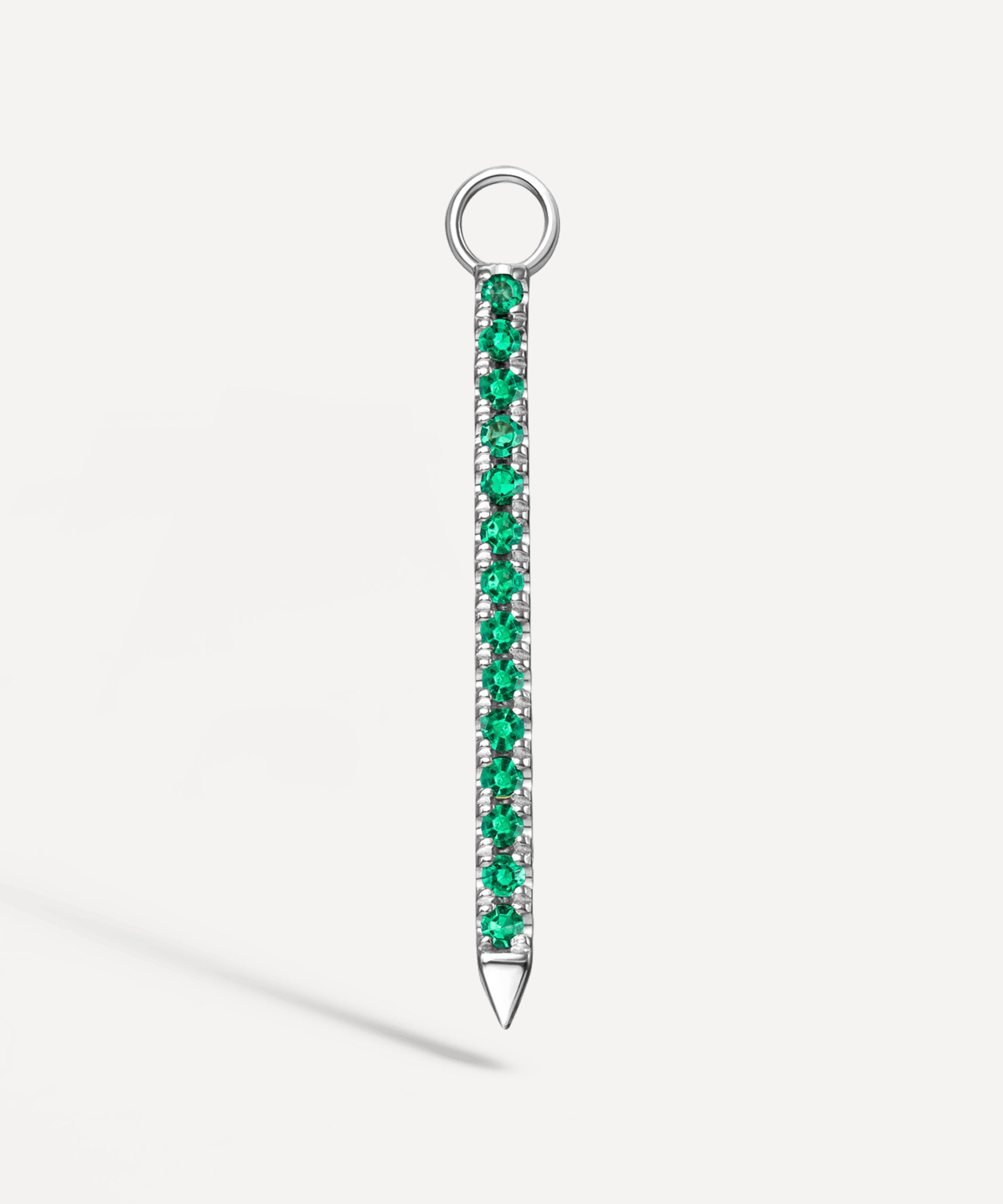 Maria Tash - 18ct 18mm Diamond and Emerald Eternity Bar Charm image number 3