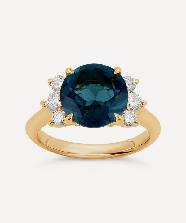 Dinny Hall - 18ct Gold Krista Deep Teal Tourmaline And Diamond Ring image number null