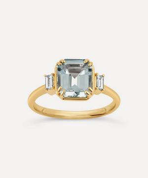 Dinny Hall - 18ct Gold Mini Mae West Aquamarine And Diamond Ring image number 0