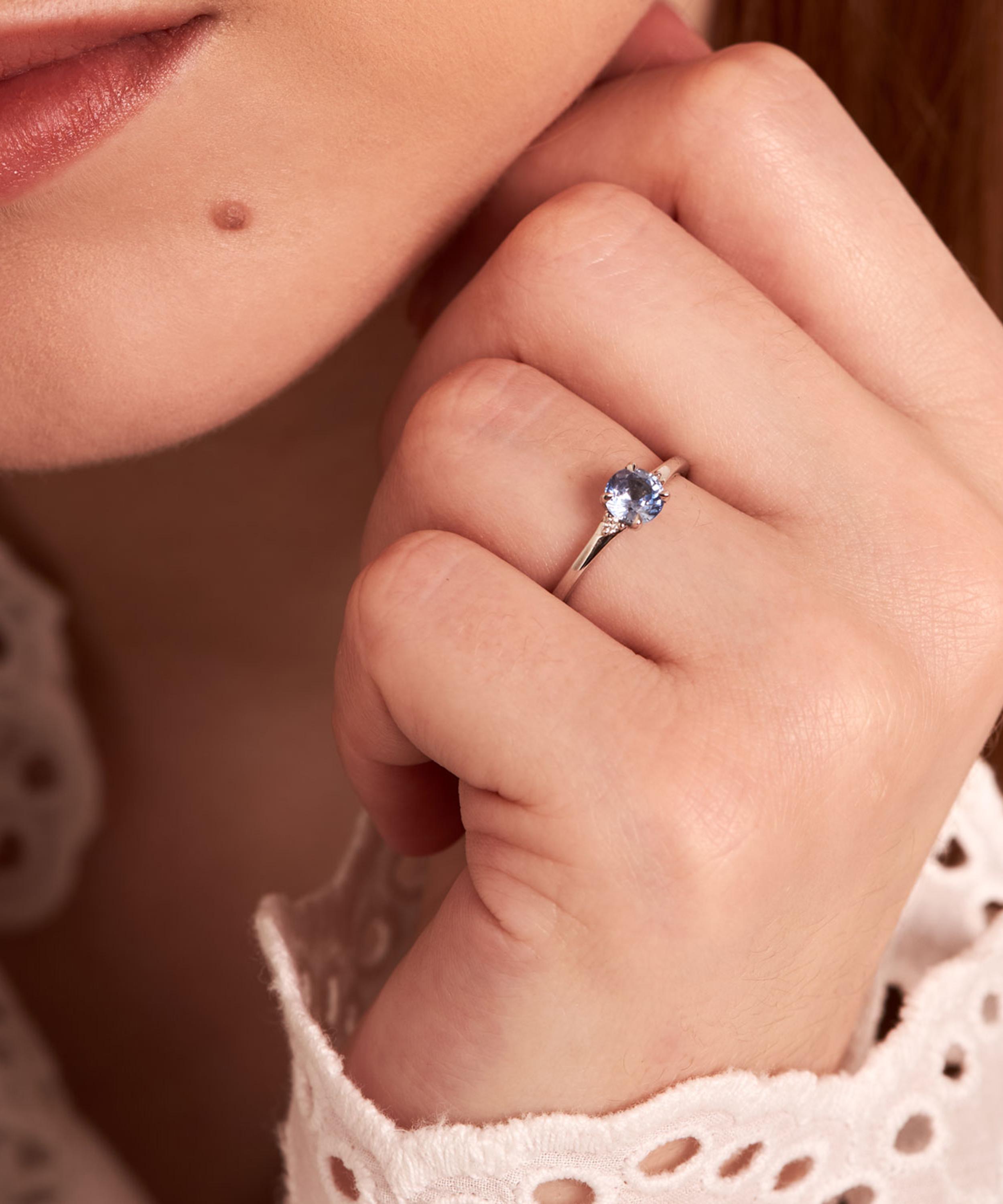 Dinny Hall - 18ct White Gold Kassia Cornflower Blue Sapphire And Diamond Ring image number 1